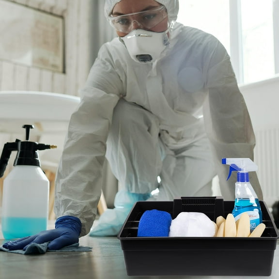 BESTYASH 1Pack Black Plastic Basket Laundry Storage Organizer Simple Design for Home Users