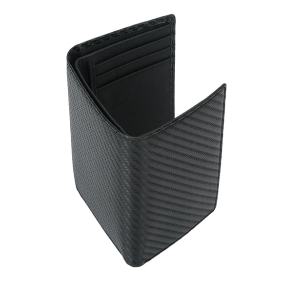 BESTYASH 1Pack Mens Card Wallet Black Carbon Fiber Foldable Wallet for Daily Use and Work
