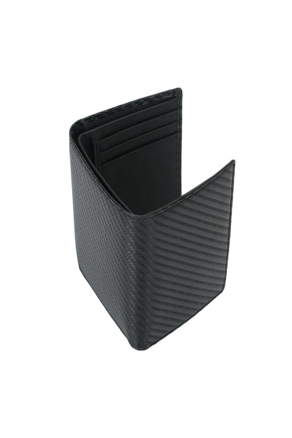 1Pack Mens Card Wallet Black Carbon Fiber Foldable Wallet for Daily Use and Work