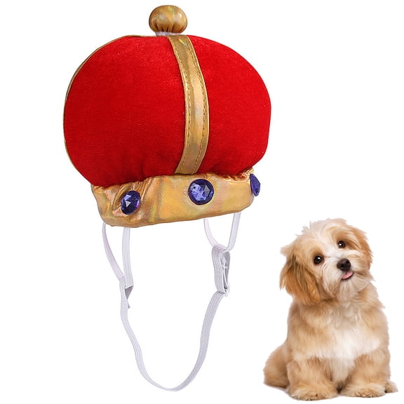 BESTYASH Red Cat Crown Hat, Adjustable Headwear for Pet Use, Stylish and Comfortable