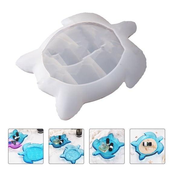 BESTYASH 1Pack Resin Casting Tray Molds Turtle Shape White for DIY Craft Decoration