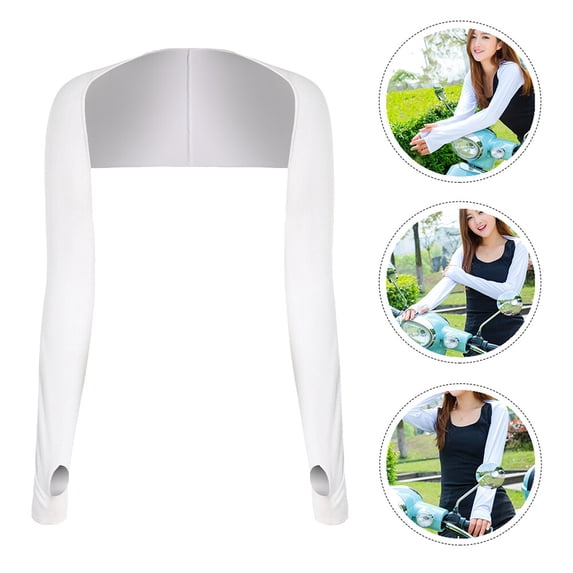 BESTYASH 1Pack Running Sleeves Women White Polyester For Sunburn Prevention