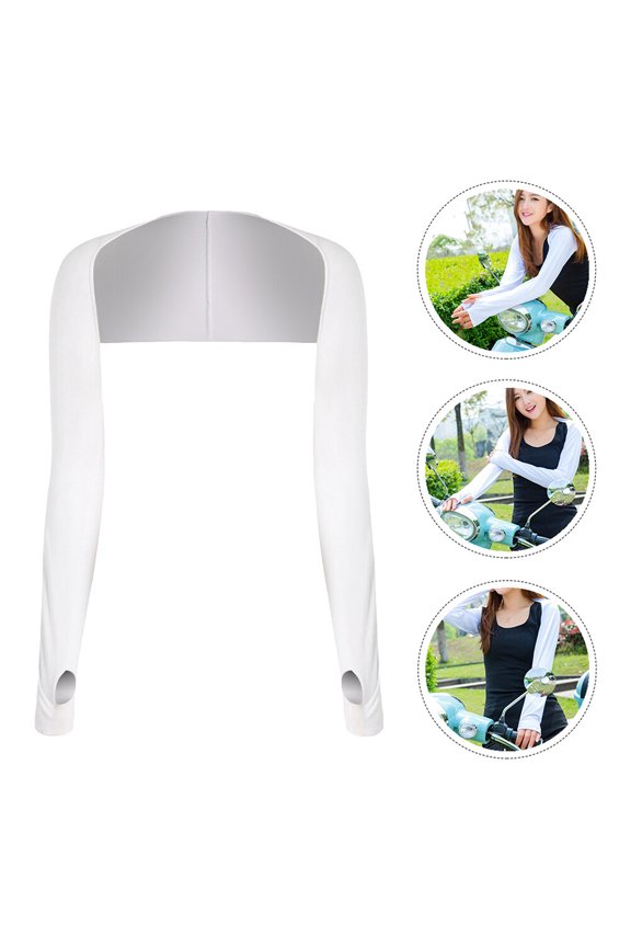 1Pack Running Sleeves Women White Polyester For Sunburn Prevention