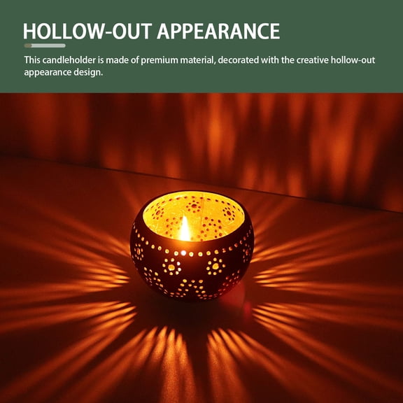 BESTYASH 1Pack Rustic Candlestick Holders Coffee Coconut Shells for Centerpiece Candles Table Decor