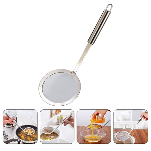 BESTYASH 1Pack Silver Cooking Skimmer Spoon made of Stainless Steel for Food Filtering