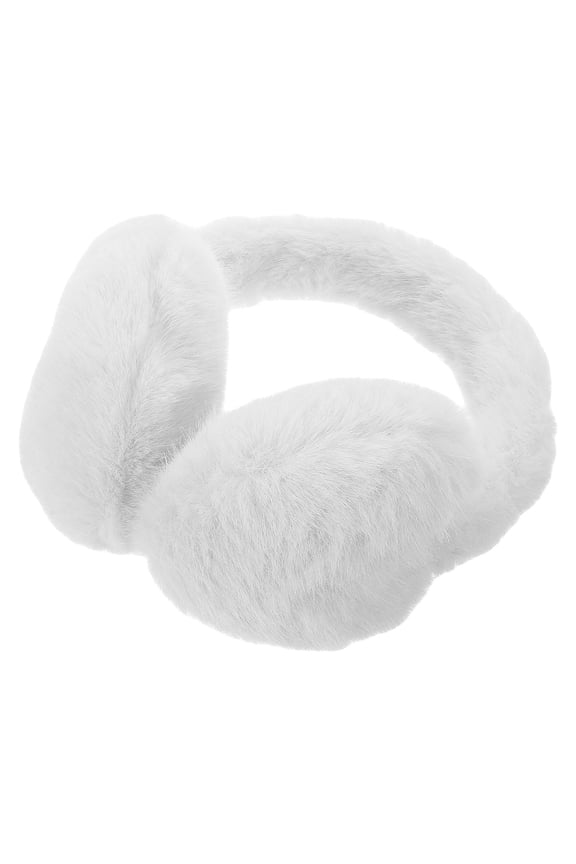 1Pack White Earmuff Fluffy Faux for Warmth Outdoor Activities Winter Ear Muffs