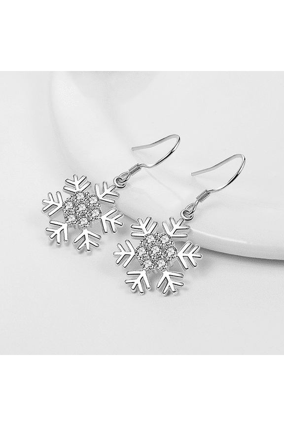 1Pair Alloy Snowflake Earrings Christmas Dangle Drop Jewelry for Holiday Events