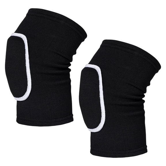 BESTYASH 1Pair Volleyball Knee Pads Black Thick Foam Shock Absorption for Yoga Running