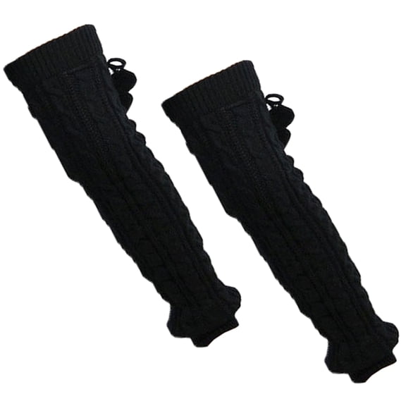 BESTYASH 1Pair Black Winter Leg Socks Knitted Boot Cover Socks Soft Skin Friendly Cold Weather