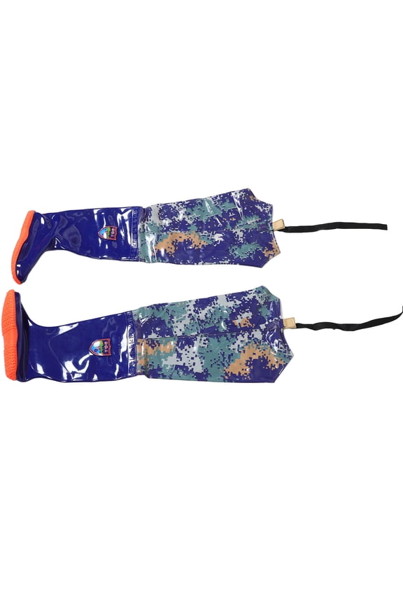 1Pair Waterproof PVC Fishing Waders Blue Non Slip High Rain Boots for Outdoors
