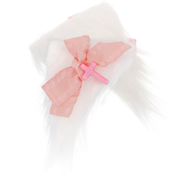 BESTYASH 1Pair Cloth Plush Cat Ears Hair Clips for Adults Stylish Bowknot Animal Ear Hair Accessories