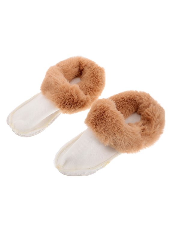 1Pair Removable Thermal Shoe Insoles Warm Plush Inner Soles for Boots
