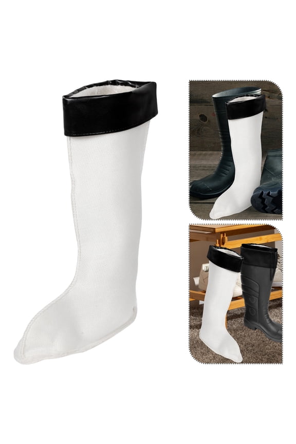 1Pair Detachable Warm Boot Liner with High Shaft and Foldover Cuff for Rainy Outdoor Use