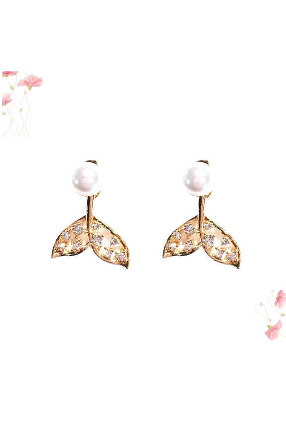 1Pair Jewelry Eardrop Lightweight Alloy Mermaid Tail Unique Design Fashion Accessory