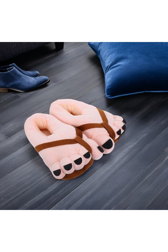1Pair Jumbo Caveman Feet Slippers Plush Warm Indoor Foam Home Shoes Funny Giant Toe Costume