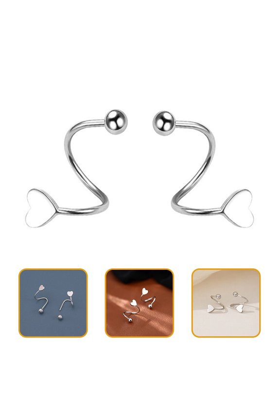 1Pair Lightweight Heart Ear Studs Copper Elegant Accessories for Party and Wedding