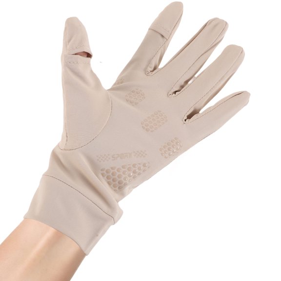 BESTYASH 1Pair Lightweight Khaki Sun Protection Gloves for Riding Touchscreen Compatible Breathable Fit