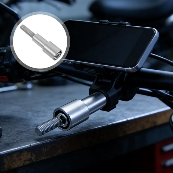 BESTYASH 1Pair Plated Silver Motorcycle Extension Bracket Metal for Universal Handlebar Phone Holder Compatibility
