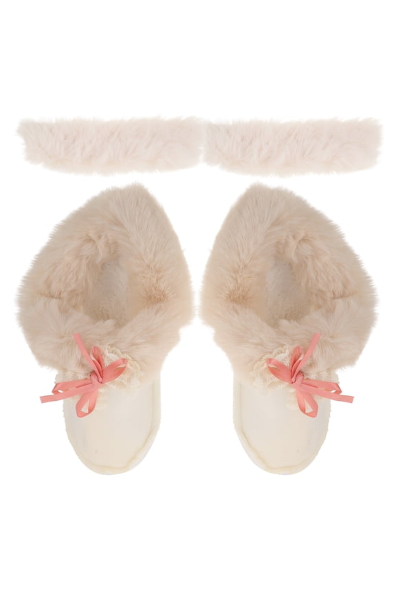 1Pair Plush Boot Liner White Thick Cozy Replacement Insoles for Winter Clogs