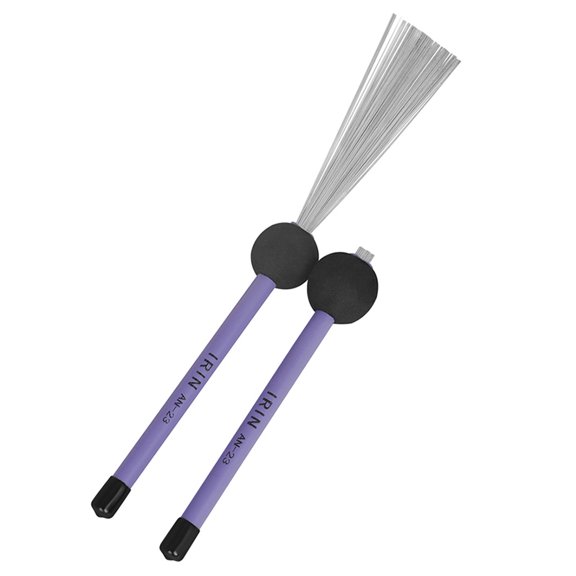 BESTYASH 1Pair Retractable Steel Wire Drum Brush Purple Handle Reliable Drum Brush for Jazz and Percussion