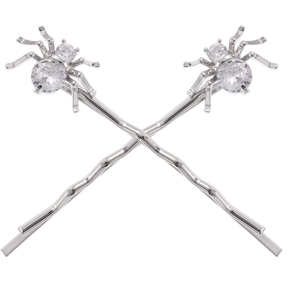 BESTYASH 1Pair Funny Spider Hairpins Silver Simple Hair Accessories Barrettes Headdress
