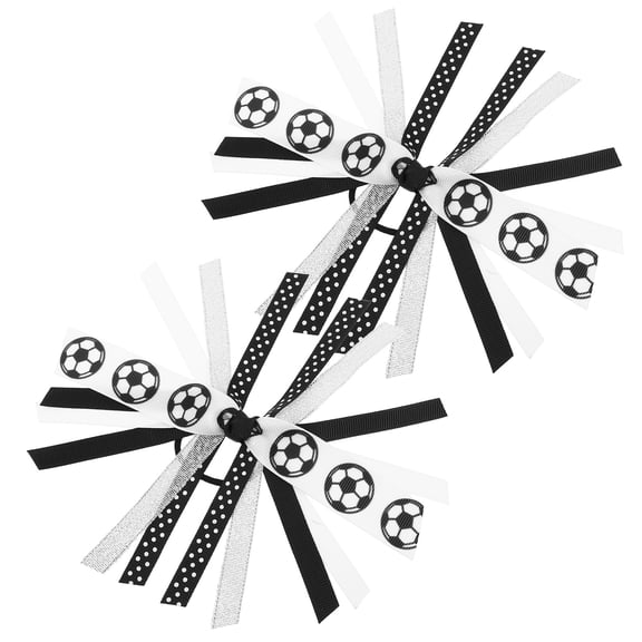 BESTYASH Football Ponytail Holders Multi-Color Cloth Versatile and Easy to Use 1Pair