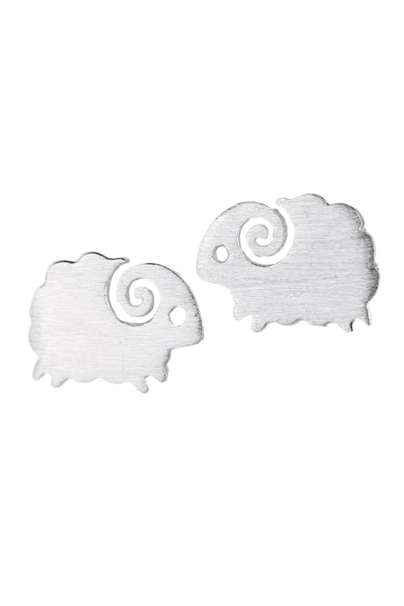 1Pair Stylish Lamb Earrings Durable Copper Animal Ear Studs Simple Female Ear Accessories