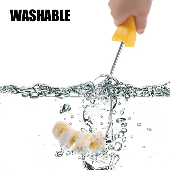 BESTYASH 1Pc 4 Wheels Roller Brush Yellow for Home Painting Comfortable Grip Design