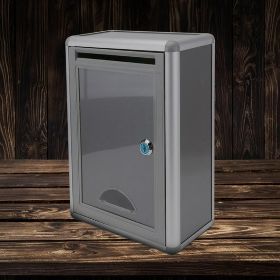 BESTYASH 1Pc Aluminum Alloy Letter Box with Lock Wall Mount Plated Silver Mail Storage Container