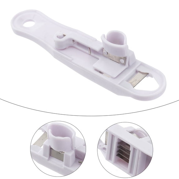 BESTYASH 1Pc Bean String Cutter and Slicer Kitchen Gadget White with Stainless Steel and Plastic Handle