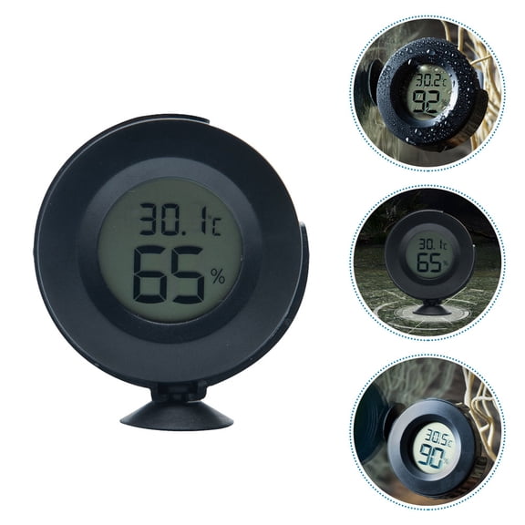 BESTYASH 1Pc Black ABS Multi Function Hygrometer and Temperature Meter for Reptile Terrarium Monitoring