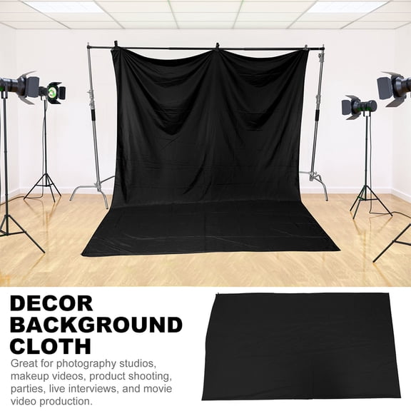 BESTYASH 1Pc Black Photo Background Cloth Thick Fabric Multipurpose Decor for Hotel and Studio Use