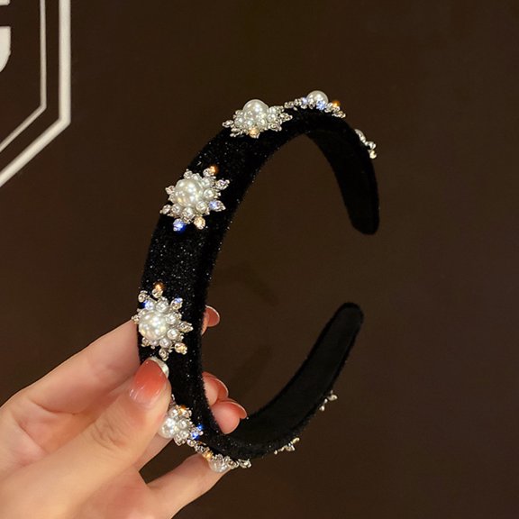 BESTYASH 1Pc Black Snowflake Headband Hair Hoop Christmas Headdress Party Hair Decoration