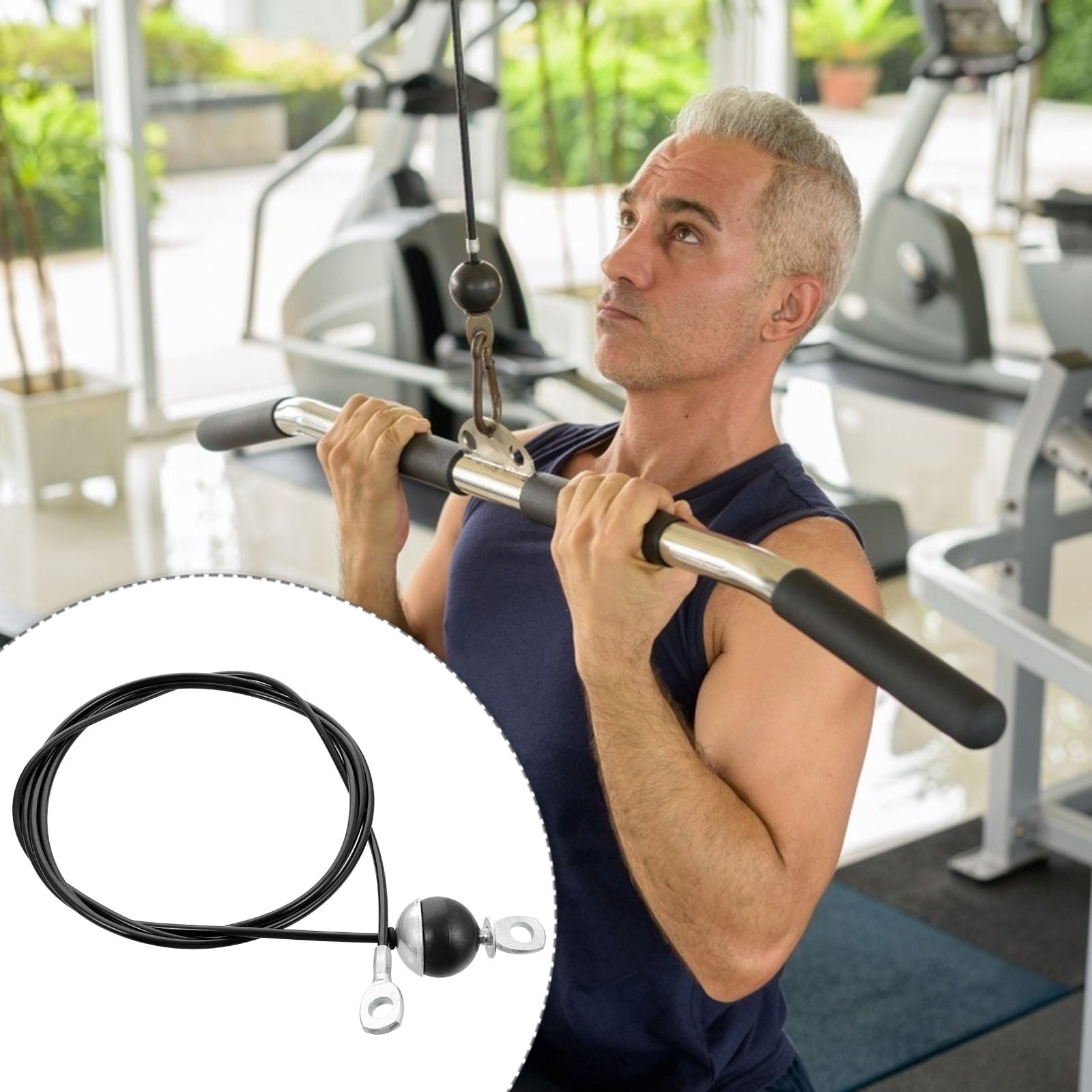 BESTYASH 1Pc Black Steel Wire Cable Gym Accessory Portable Durable ...