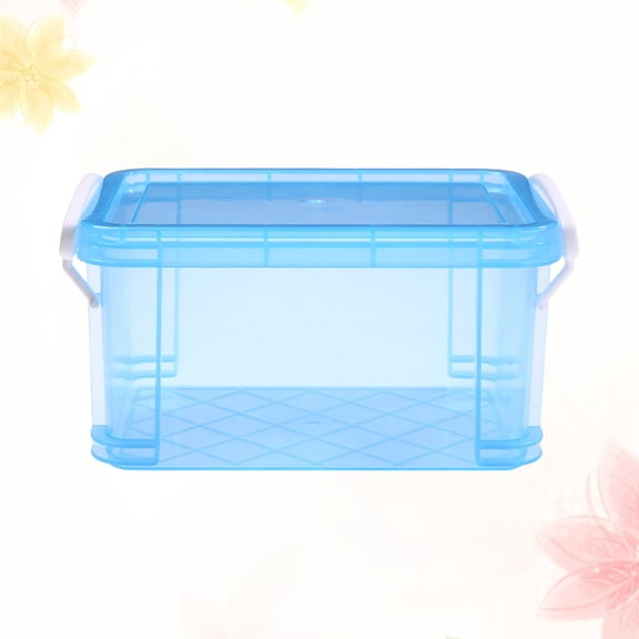 BESTYASH 1Pc Blue Plastic Storage Box Portable Household Container for Clothes Files and More