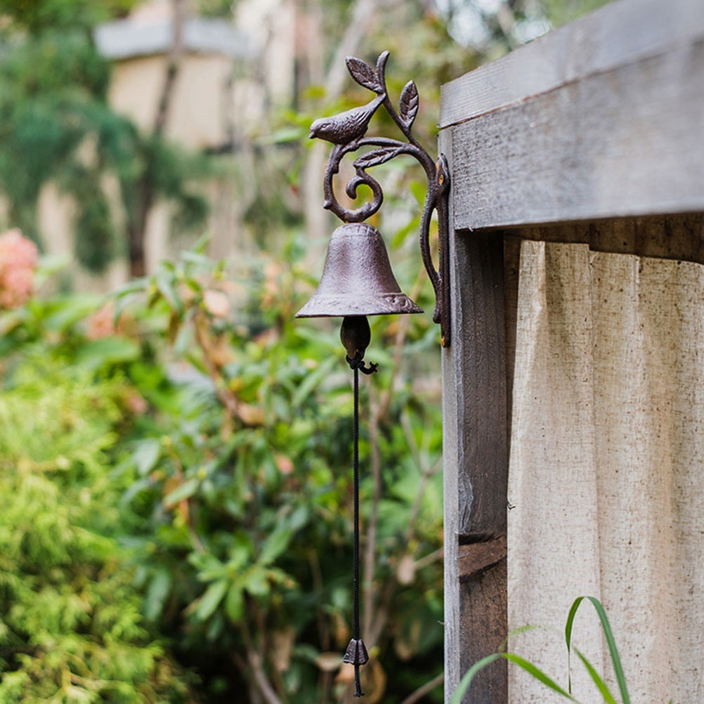 BESTYASH Brown Cast Iron Doorbell 1Pc Vintage Retro Wall Bell for Farmhouse Garden Outdoor Decoration
