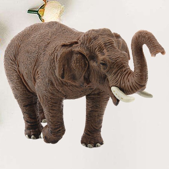 BESTYASH 1Pc Brown Elephant Model Delicate Simulation Wildlife Ornament Decorative Adornment