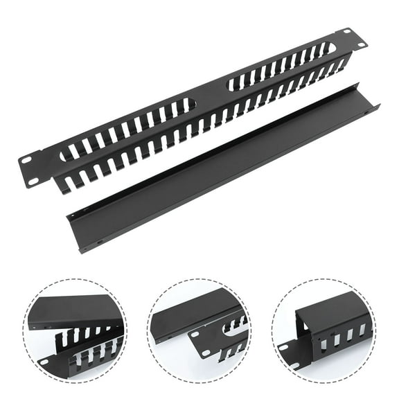 BESTYASH 1Pc Black Cable Raceway Rack Organizer for Server Rack Wire Management and Cable Handling