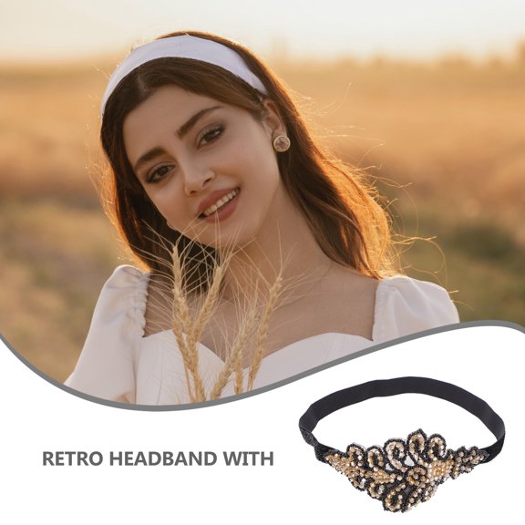 BESTYASH 1Pc Vintage 1920s Multi-Color Delicate Hairband Headpiece for Holiday and Special Occasion Celebration