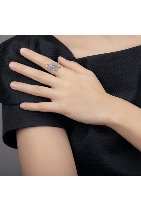 1Pc Double Layer Adjustable Snowflake Delicate Finger