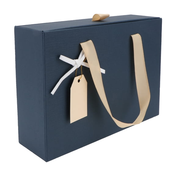 BESTYASH 1Pc Durable Blue Packaging Box with Chic Handle for Wrapping and Storage Use