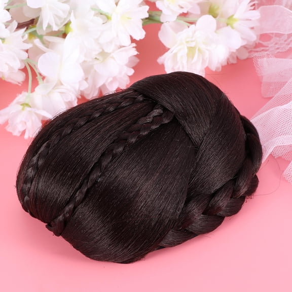 BESTYASH Elegant Coffee Brown Hair Bun Extension Chignon Wig for Formal Events and Special Occasions