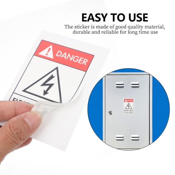 BESTYASH 1Pc Equipment Warning Electric Shocks Decal Red Easy to Use Safety Sticker