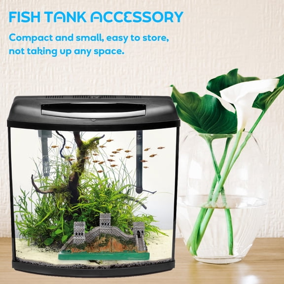 BESTYASH 1Pc Fish Tank Decorations Hideout Great Wall Figurine Resin Assorted Color