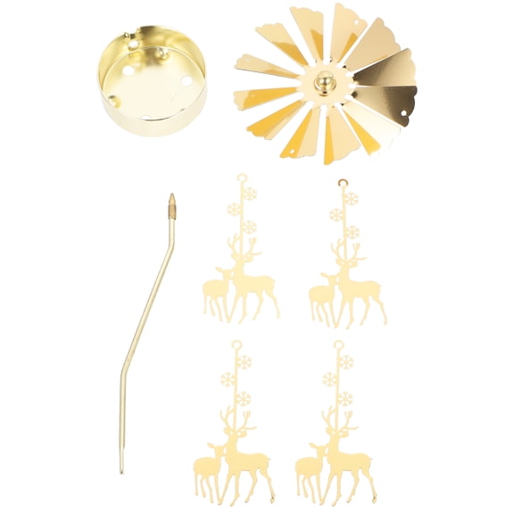 BESTYASH 1Pc Golden Elk Rotating Candlestick Iron Material Decor for Banquet Gathering