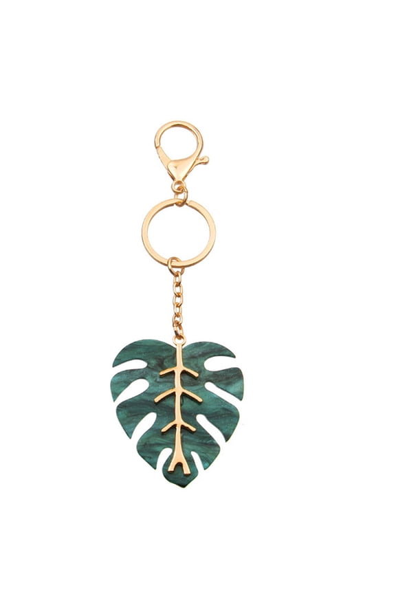 Green Leaf Pendant Keychain, 1Pc Hanging Accessory Ideal for Car Keys, Bags, or Backpacks