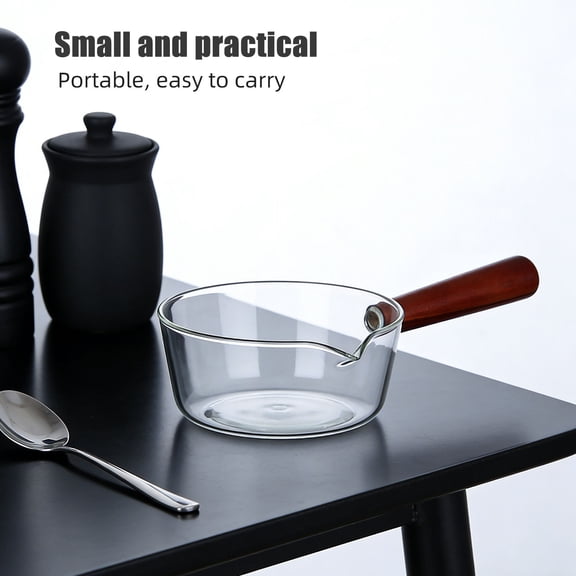 BESTYASH High Borosilicate Glass Cooking Pot with Wooden Handle, Kitchen Cookware for Everyday Use