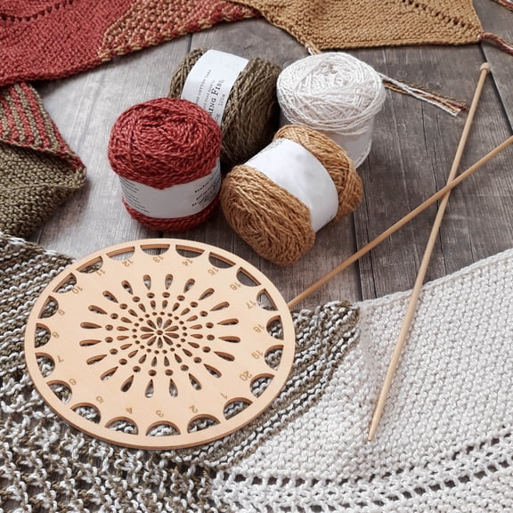 BESTYASH 1Pc Home Use Wooden Sewing Thread Storage Plate with Decorative Hollow Design