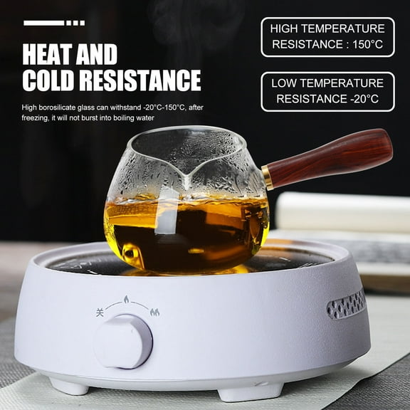 BESTYASH 1Pc Glass Warmer Teapot for Family Use, Transparent Material for Safe Warming