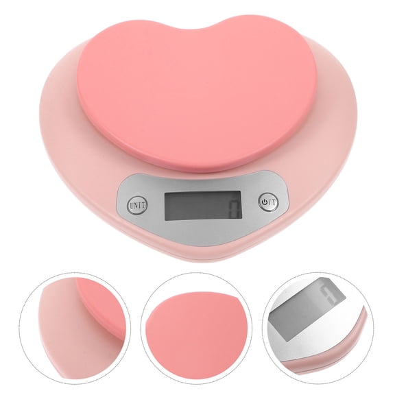 BESTYASH 1Pc Pink Electronic Pastry Baking Scale Plastic Compact Kitchen Accessory